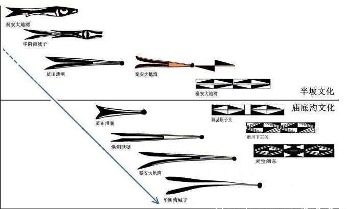 半坡与庙底沟鱼纹的演化对比